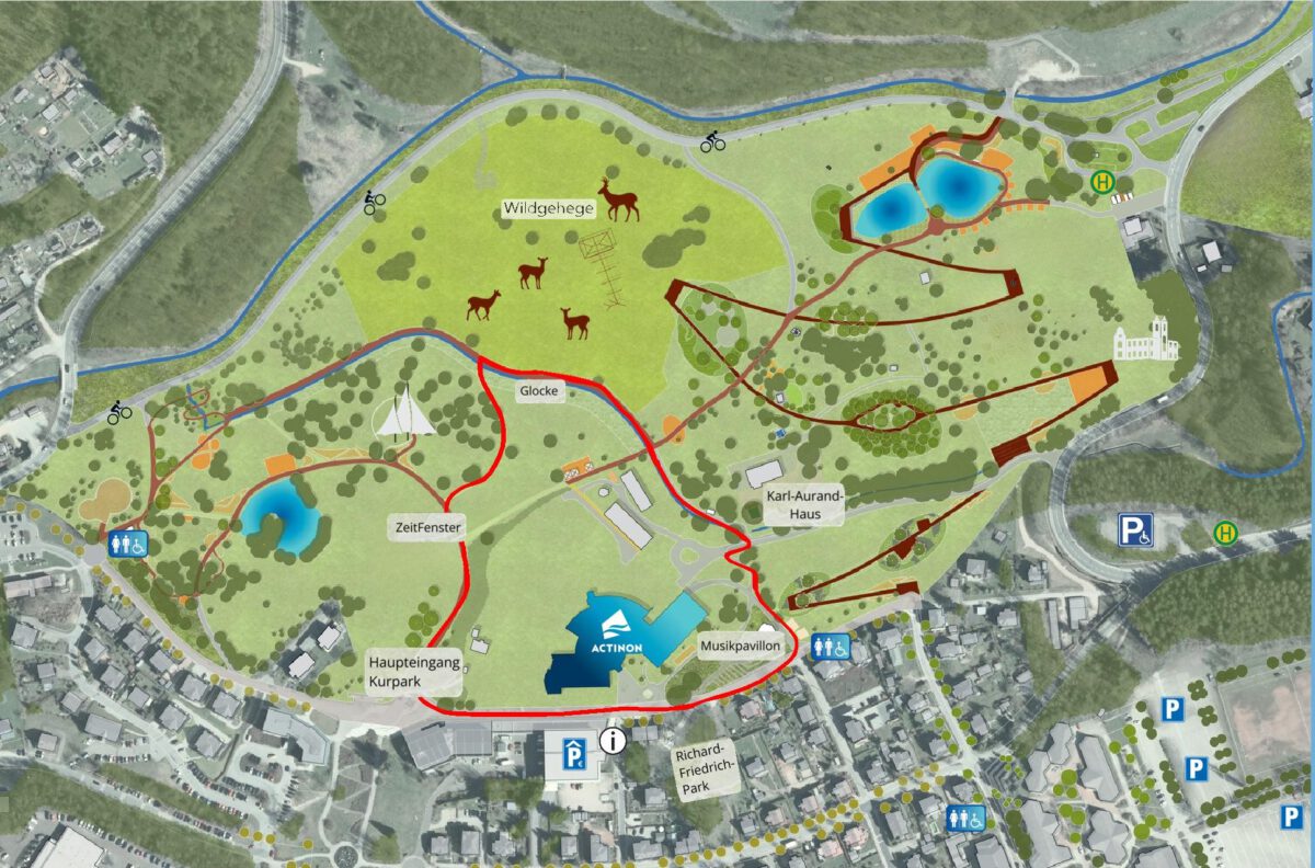Ansichtskarte Kurpark Aue-Bad Schlema